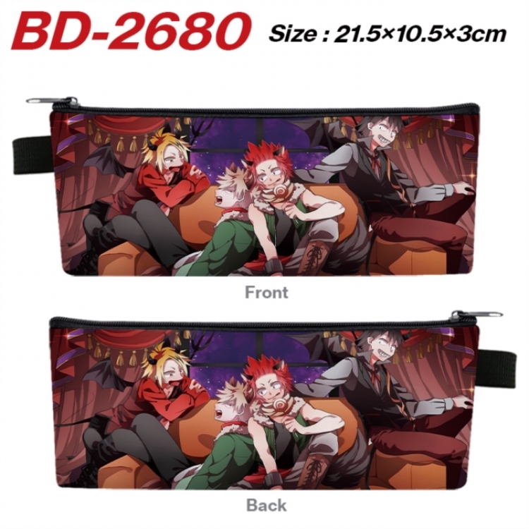 My Hero Academia Anime PU Leather Zipper Pencil Case Stationery Box 21.5X10.5X3CM 