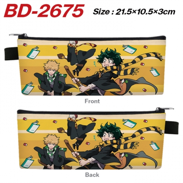 My Hero Academia Anime PU Leather Zipper Pencil Case Stationery Box 21.5X10.5X3CM 
