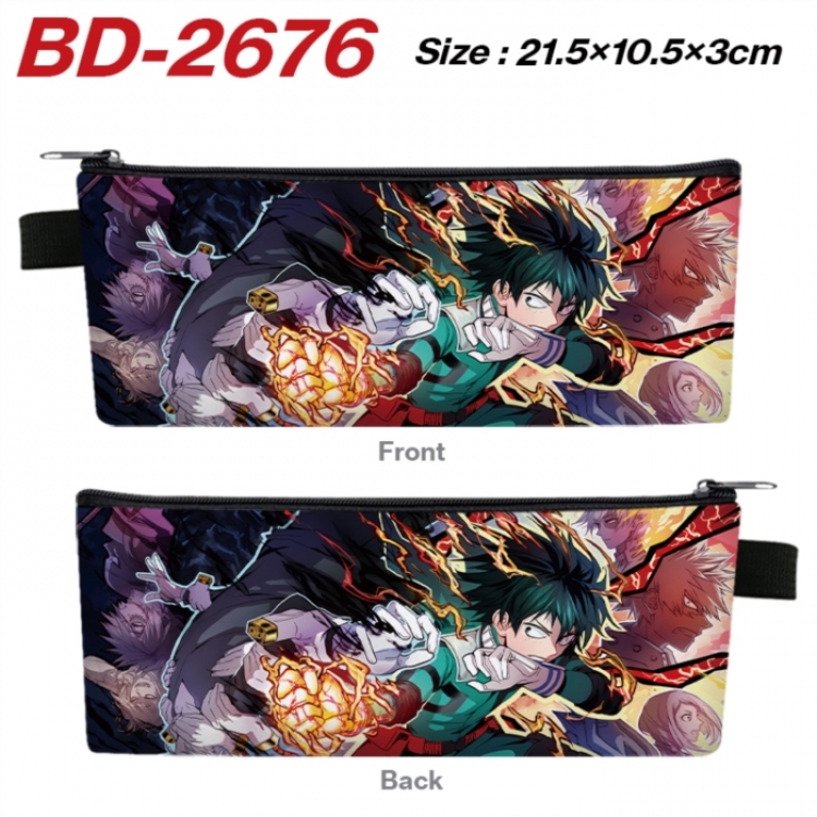 My Hero Academia Anime PU Leather Zipper Pencil Case Stationery Box 21.5X10.5X3CM 