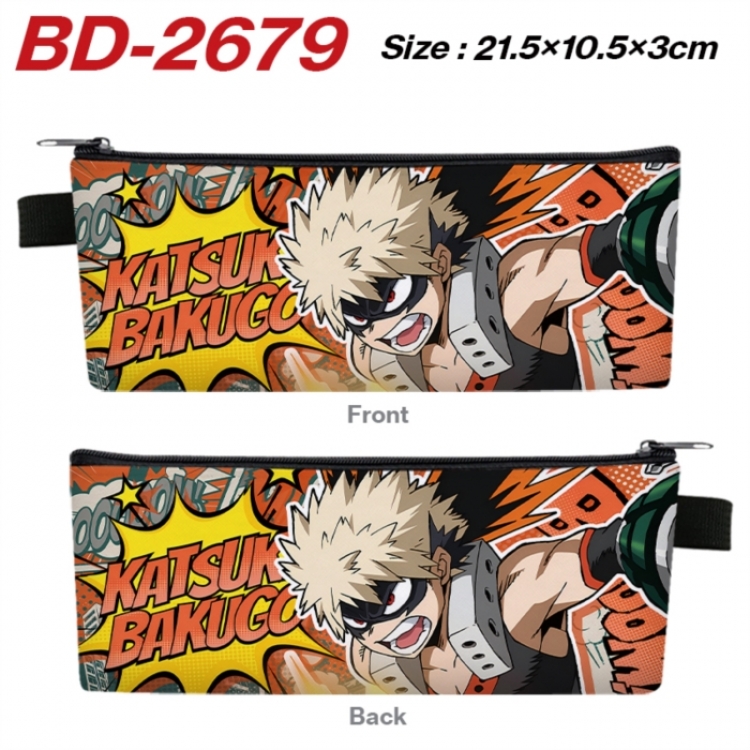 My Hero Academia Anime PU Leather Zipper Pencil Case Stationery Box 21.5X10.5X3CM 