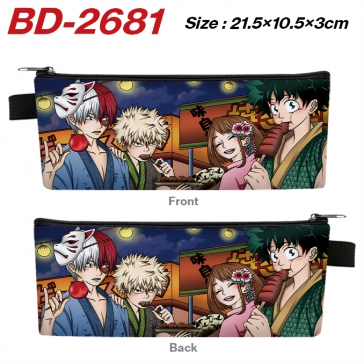 My Hero Academia Anime PU Leather Zipper Pencil Case Stationery Box 21.5X10.5X3CM 