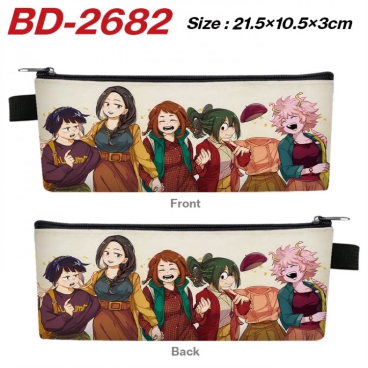 My Hero Academia Anime PU Leather Zipper Pencil Case Stationery Box 21.5X10.5X3CM 