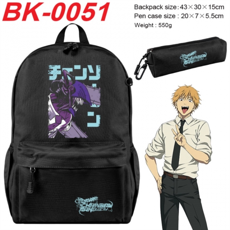 Chainsaw man Anime backpack pencil case set backpack 43X35X15CM