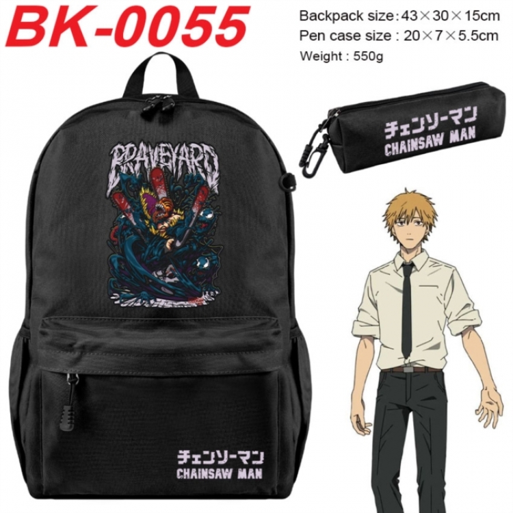 Chainsaw man Anime backpack pencil case set backpack 43X35X15CM