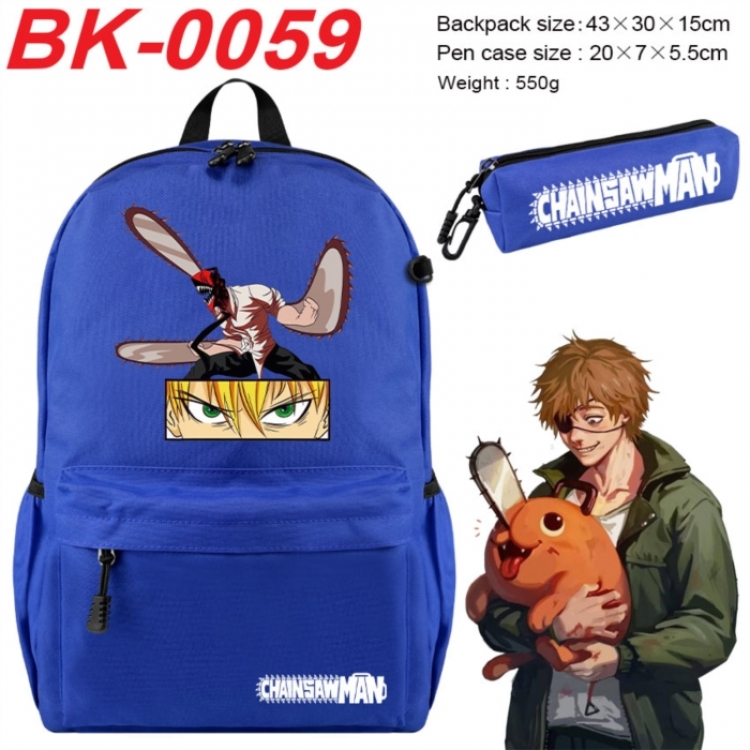 Chainsaw man Anime backpack pencil case set backpack 43X35X15CM