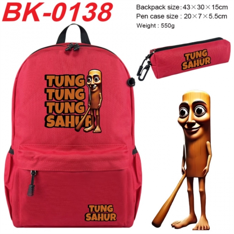 The Classic of Mountains and Rivers Anime backpack pencil case set backpack 43X35X15CM