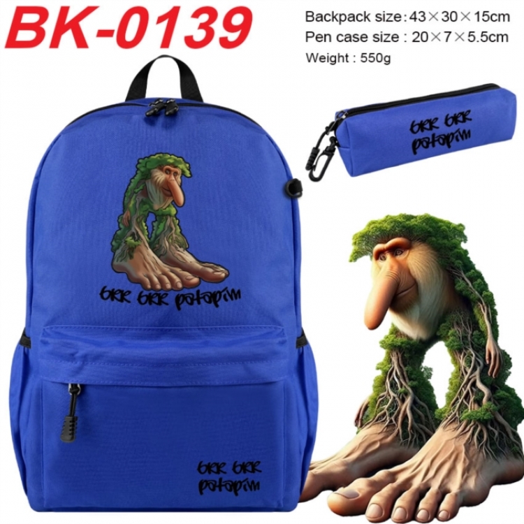 The Classic of Mountains and Rivers Anime backpack pencil case set backpack 43X35X15CM