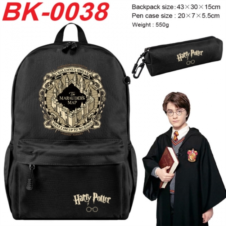 Harry Potter Anime backpack pencil case set backpack 43X35X15CM