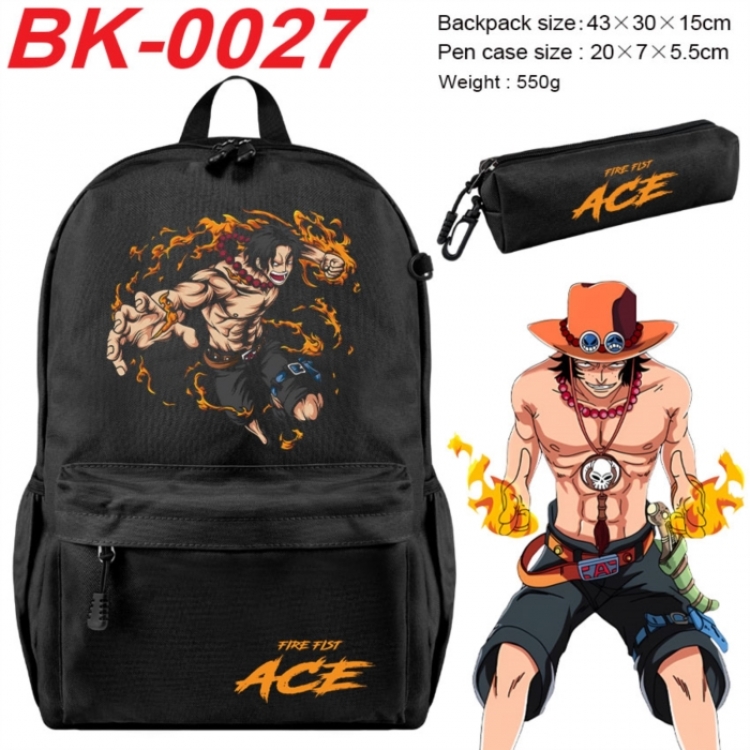 One Piece Anime backpack pencil case set backpack 43X35X15CM