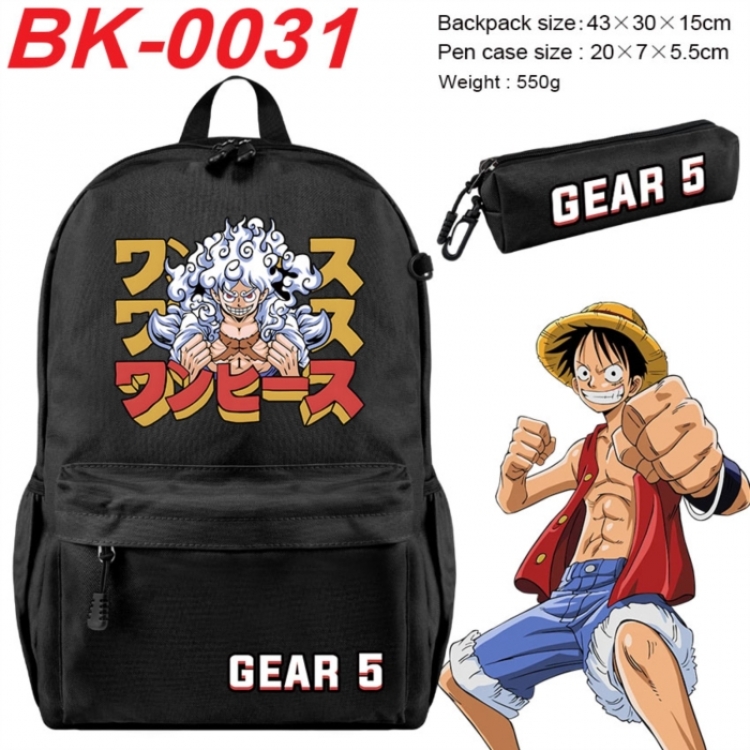 One Piece Anime backpack pencil case set backpack 43X35X15CM
