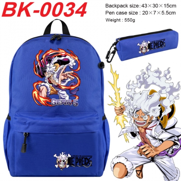 One Piece Anime backpack pencil case set backpack 43X35X15CM