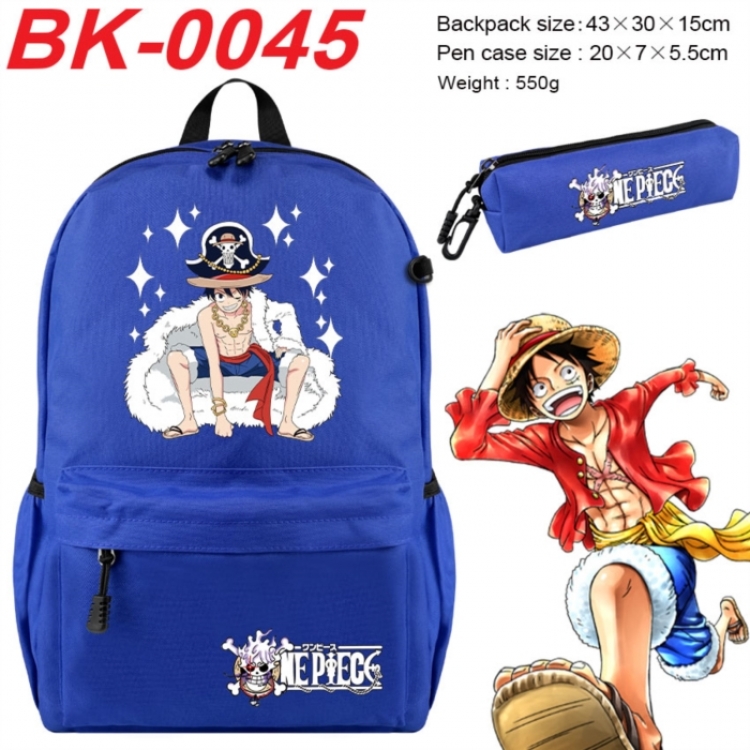 One Piece Anime backpack pencil case set backpack 43X35X15CM