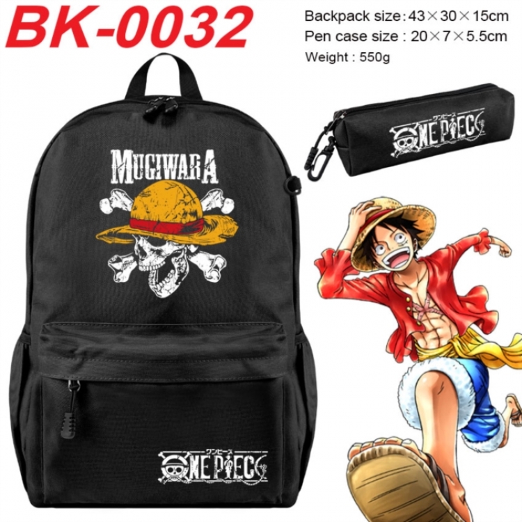 One Piece Anime backpack pencil case set backpack 43X35X15CM