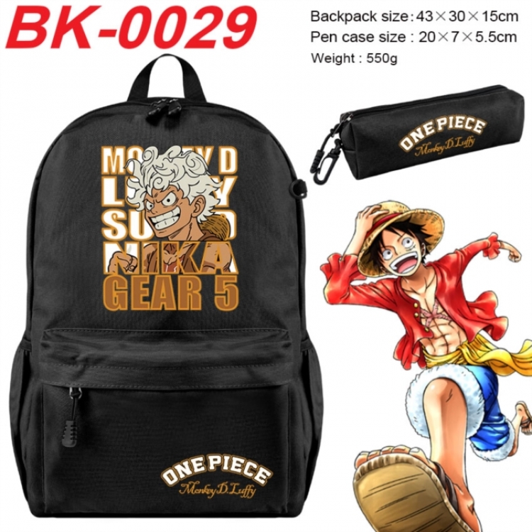 One Piece Anime backpack pencil case set backpack 43X35X15CM