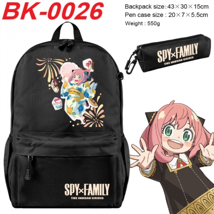 SPY×FAMILY Anime backpack pencil case set backpack 43X35X15CM