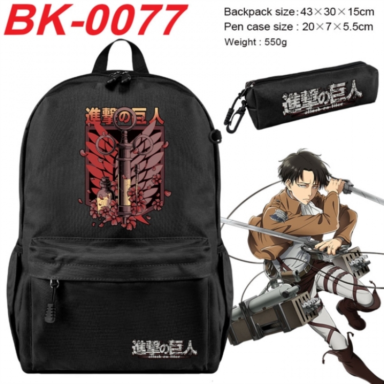 Shingeki no Kyojin Anime backpack pencil case set backpack 43X35X15CM