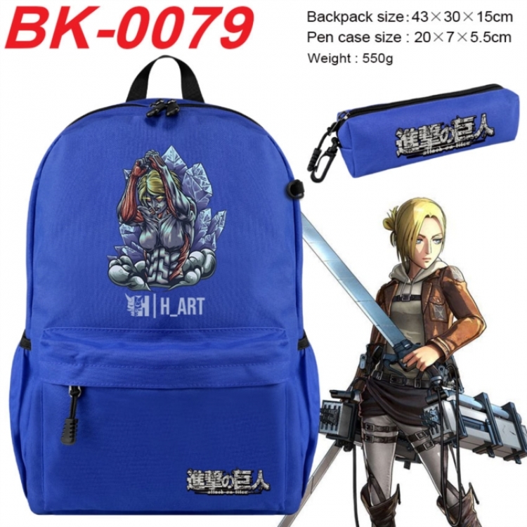 Shingeki no Kyojin Anime backpack pencil case set backpack 43X35X15CM