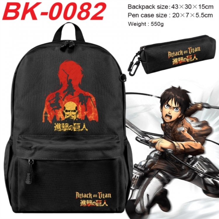Shingeki no Kyojin Anime backpack pencil case set backpack 43X35X15CM