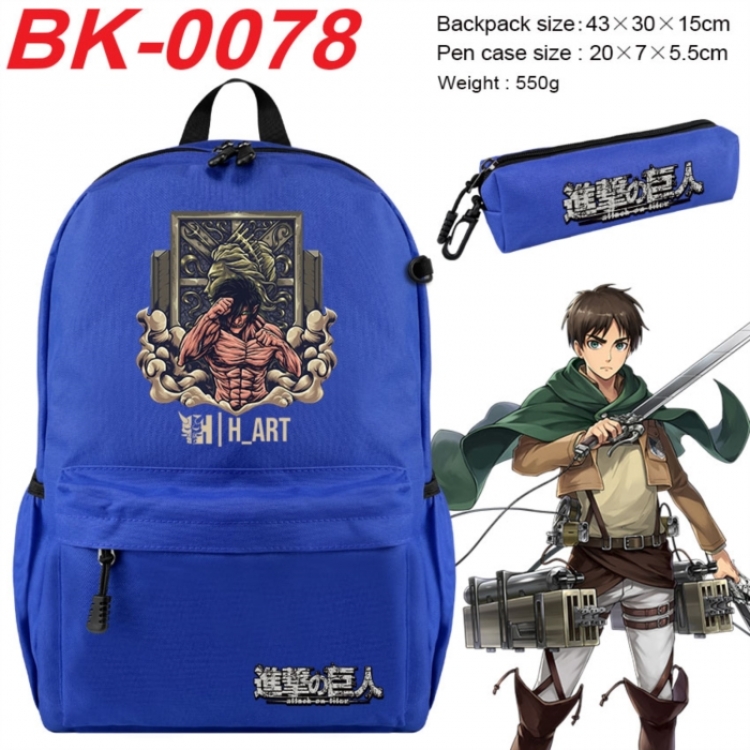 Shingeki no Kyojin Anime backpack pencil case set backpack 43X35X15CM