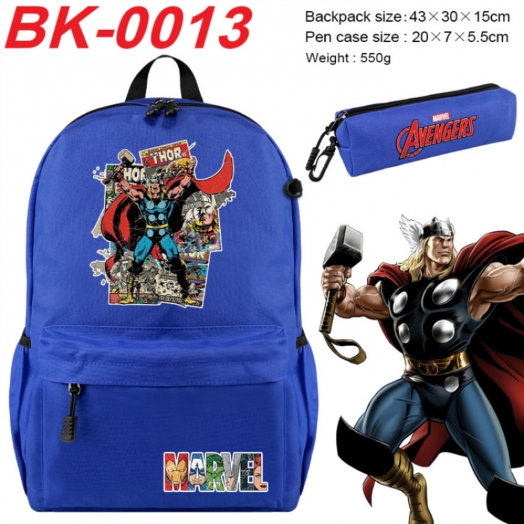 Marvel Anime backpack pencil case set backpack 43X35X15CM