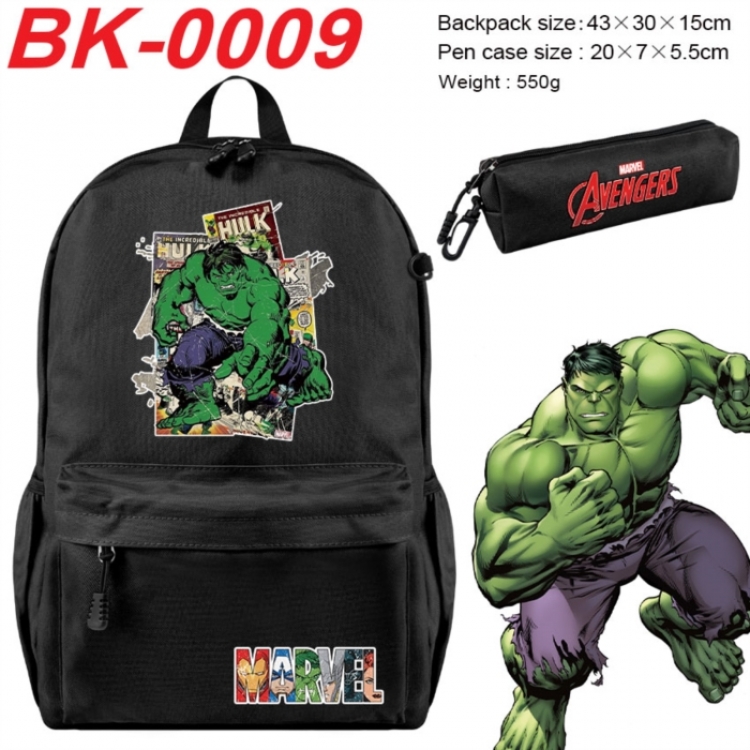 Marvel Anime backpack pencil case set backpack 43X35X15CM