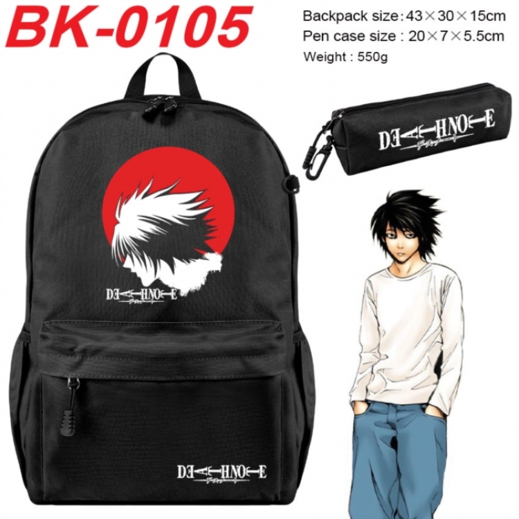Death note Anime backpack pencil case set backpack 43X35X15CM