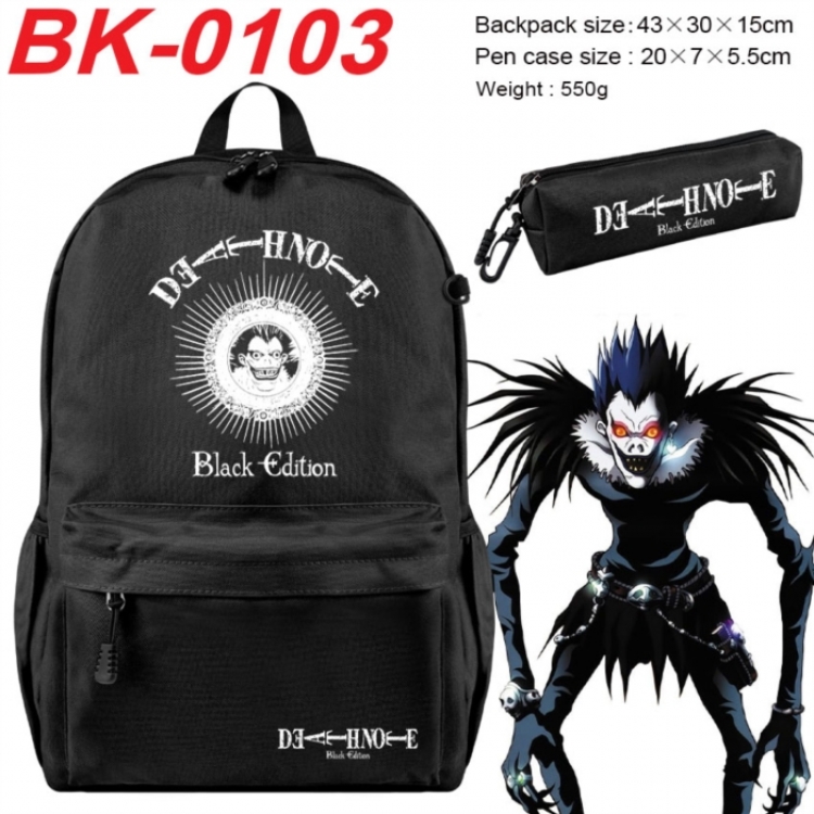 Death note Anime backpack pencil case set backpack 43X35X15CM