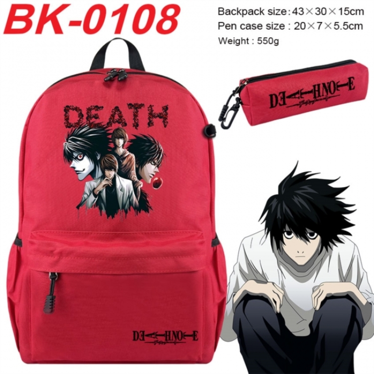 Death note Anime backpack pencil case set backpack 43X35X15CM