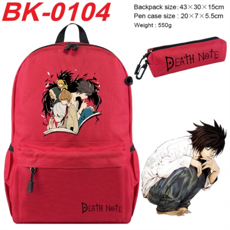 Death note Anime backpack pencil case set backpack 43X35X15CM