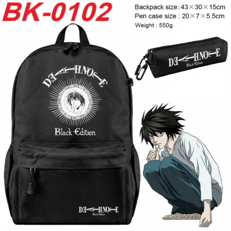 Death note Anime backpack pencil case set backpack 43X35X15CM