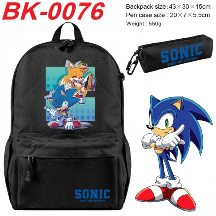 Sonic The Hedgehog Anime backpack pencil case set backpack 43X35X15CM