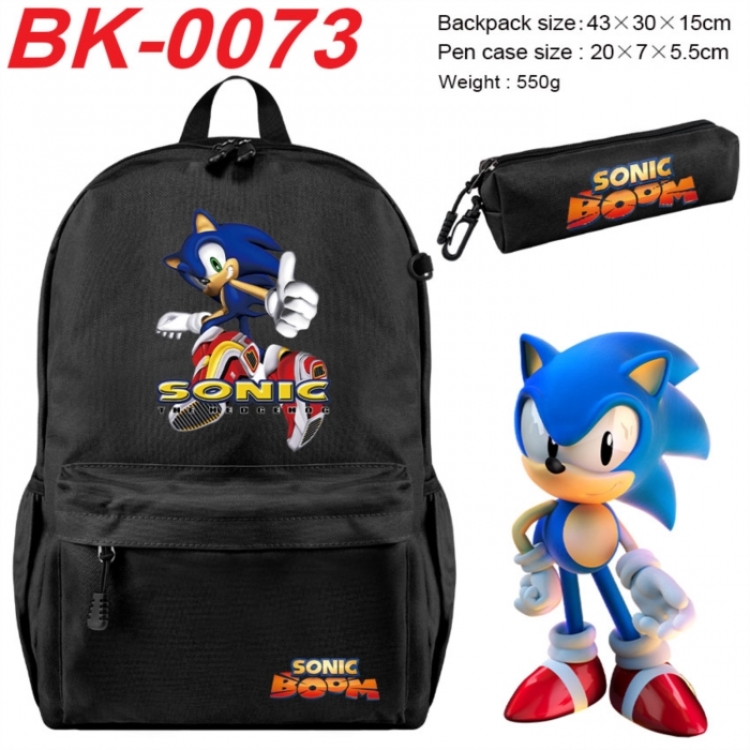 Sonic The Hedgehog Anime backpack pencil case set backpack 43X35X15CM
