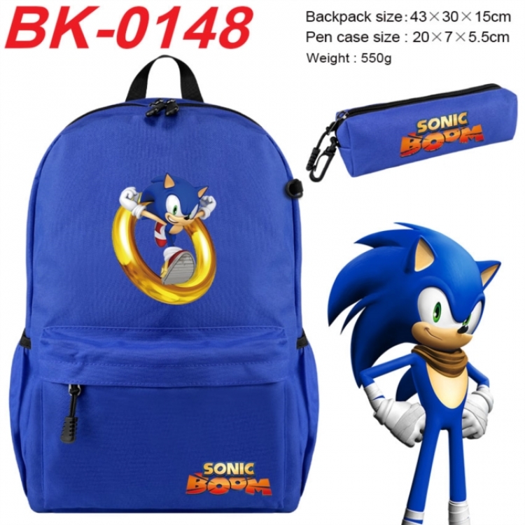 Sonic The Hedgehog Anime backpack pencil case set backpack 43X35X15CM