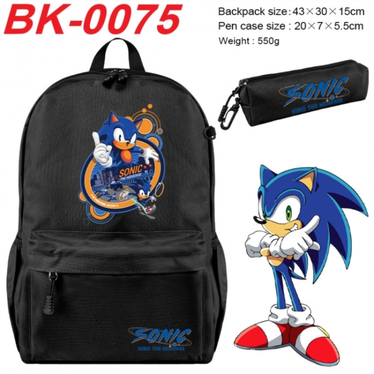 Sonic The Hedgehog Anime backpack pencil case set backpack 43X35X15CM