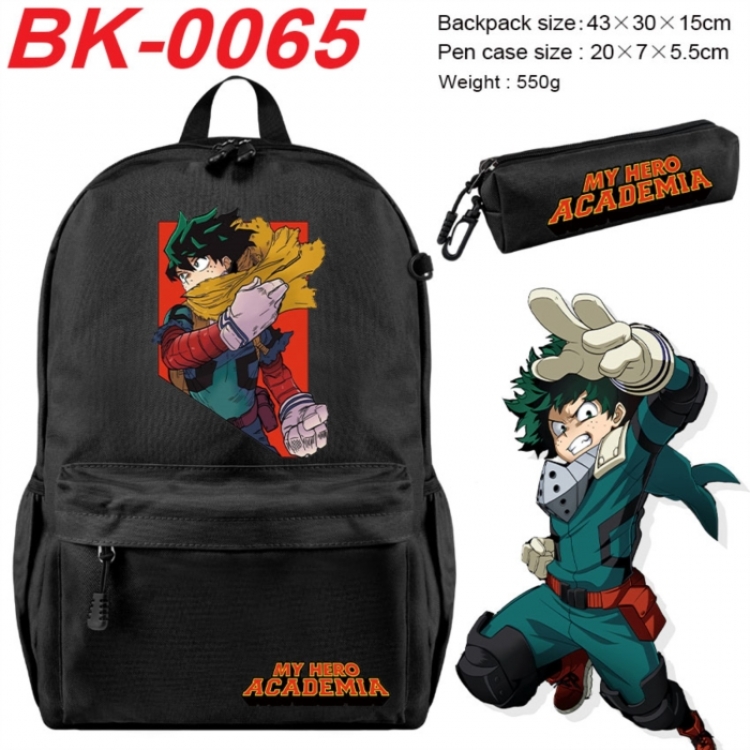 My Hero Academia Anime backpack pencil case set backpack 43X35X15CM