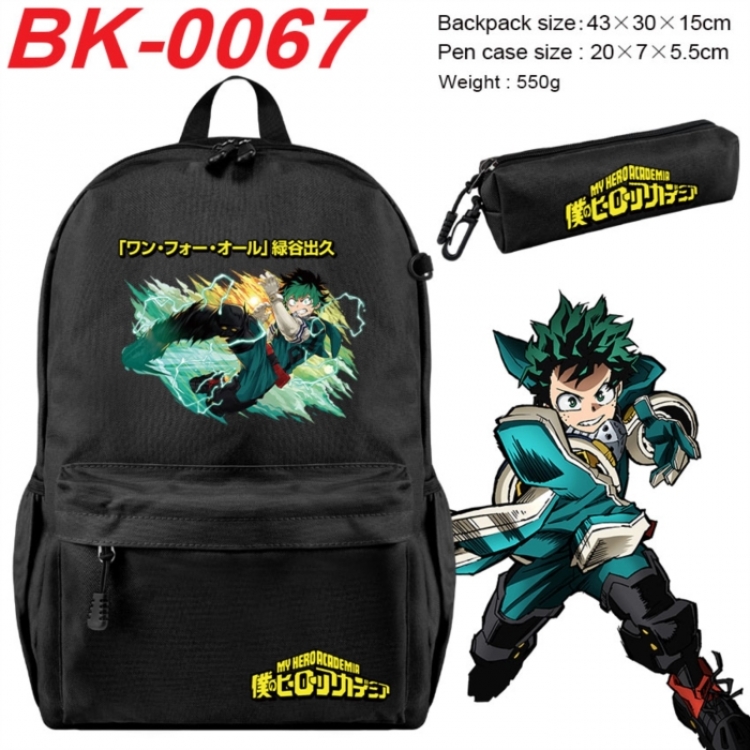 My Hero Academia Anime backpack pencil case set backpack 43X35X15CM