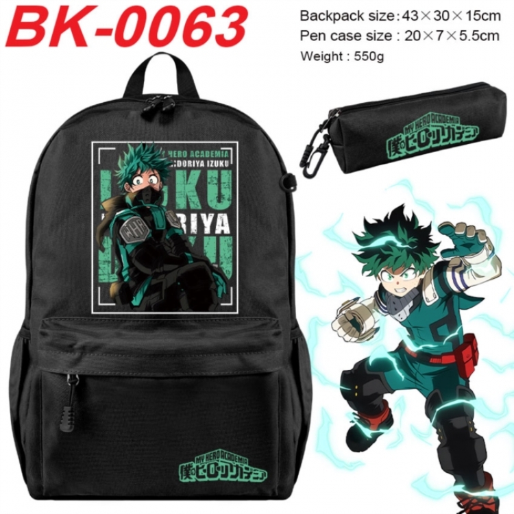 My Hero Academia Anime backpack pencil case set backpack 43X35X15CM