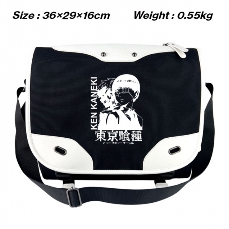 Tokyo Ghoul Black and white anime waterproof nylon shoulder messenger bag schoolbag 36X29X16CM