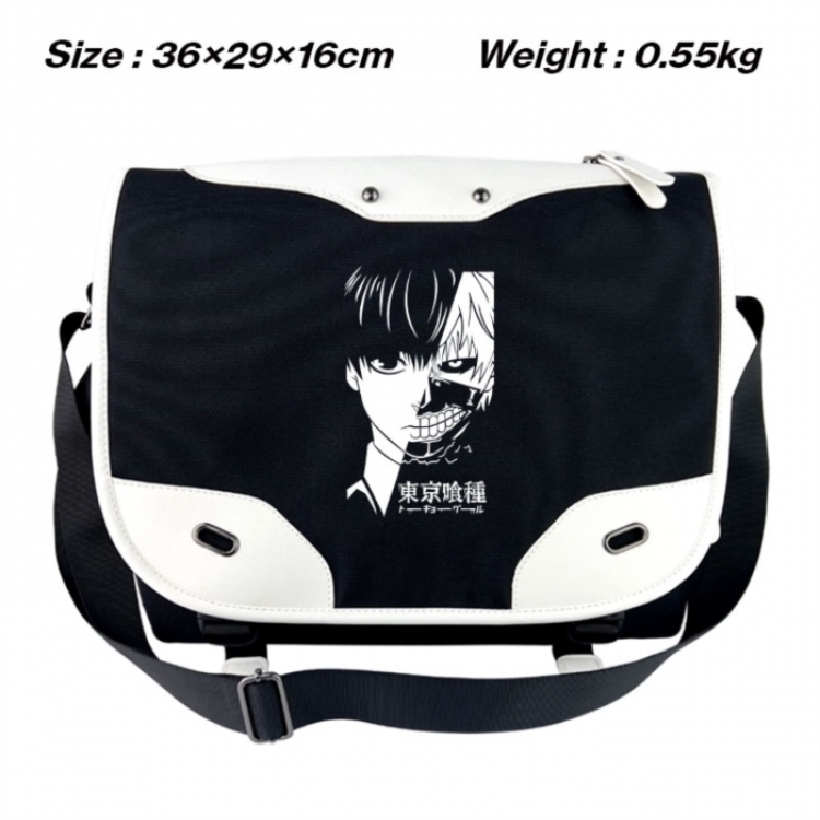 Tokyo Ghoul Black and white anime waterproof nylon shoulder messenger bag schoolbag 36X29X16CM