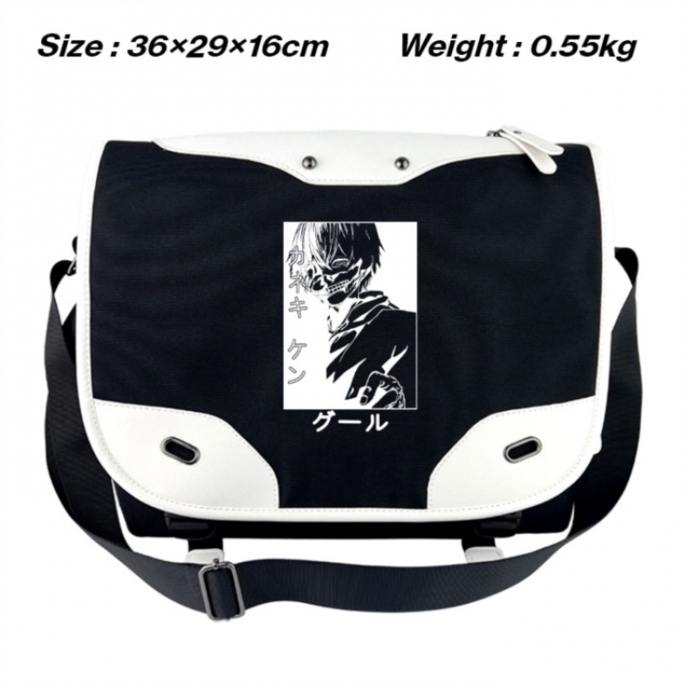 Tokyo Ghoul Black and white anime waterproof nylon shoulder messenger bag schoolbag 36X29X16CM