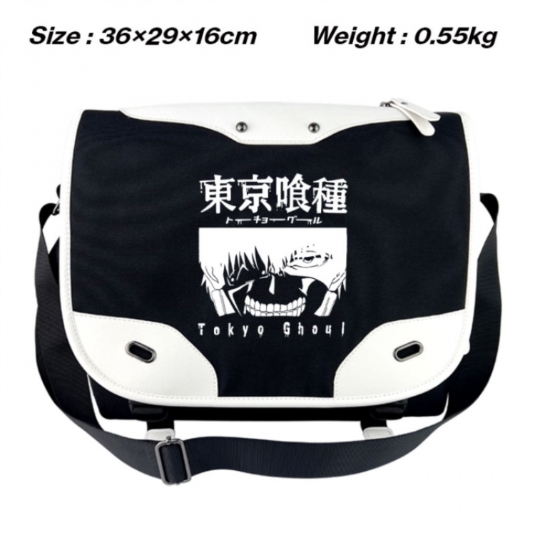 Tokyo Ghoul Black and white anime waterproof nylon shoulder messenger bag schoolbag 36X29X16CM