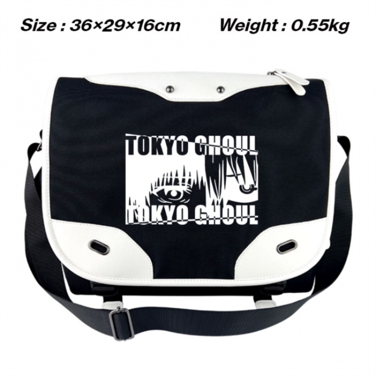 Tokyo Ghoul Black and white anime waterproof nylon shoulder messenger bag schoolbag 36X29X16CM