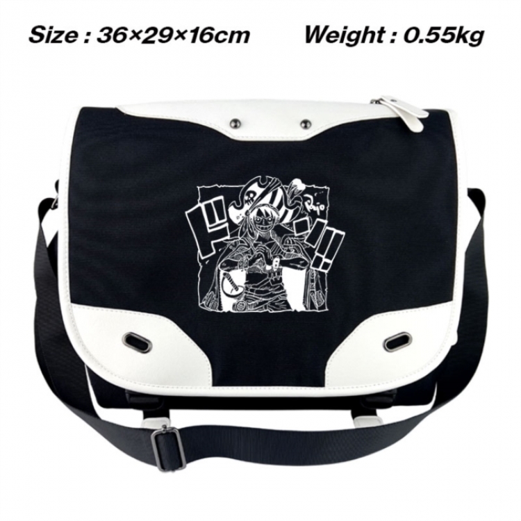 One Piece Black and white anime waterproof nylon shoulder messenger bag schoolbag 36X29X16CM