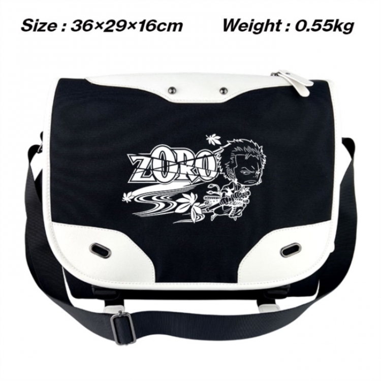 One Piece Black and white anime waterproof nylon shoulder messenger bag schoolbag 36X29X16CM