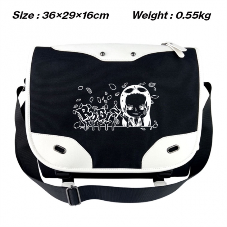 One Piece Black and white anime waterproof nylon shoulder messenger bag schoolbag 36X29X16CM