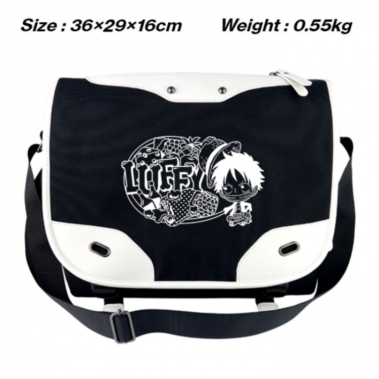 One Piece Black and white anime waterproof nylon shoulder messenger bag schoolbag 36X29X16CM