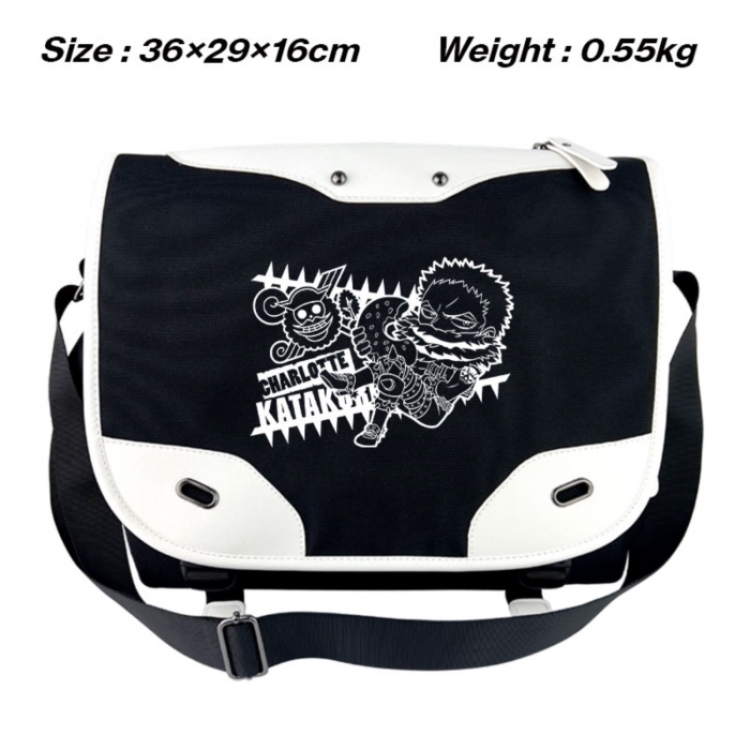 One Piece Black and white anime waterproof nylon shoulder messenger bag schoolbag 36X29X16CM