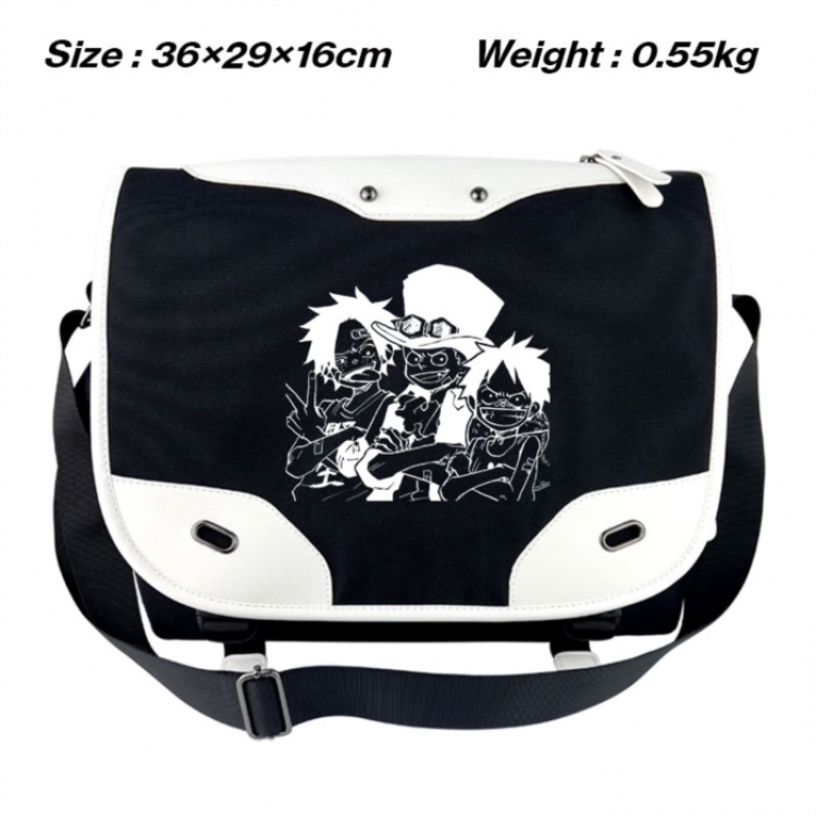One Piece Black and white anime waterproof nylon shoulder messenger bag schoolbag 36X29X16CM