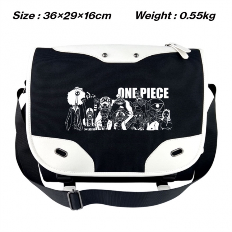 One Piece Black and white anime waterproof nylon shoulder messenger bag schoolbag 36X29X16CM