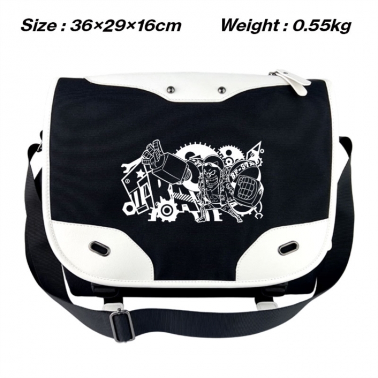 One Piece Black and white anime waterproof nylon shoulder messenger bag schoolbag 36X29X16CM